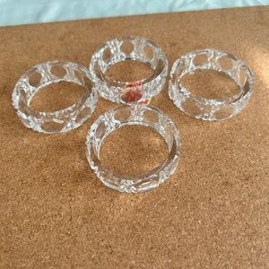 Four rare vintage West Germany 24% PBO Crystal napkin rings- beautiful shape-